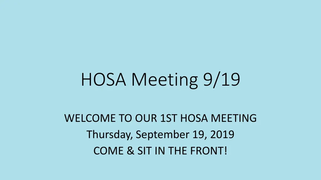 hosa meeting 9 19