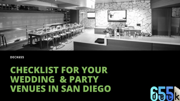 Checklist For Your Wedding & Party Venues in San Diego