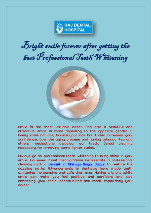 Bright smile forever after getting the best Professional Teeth Whitening