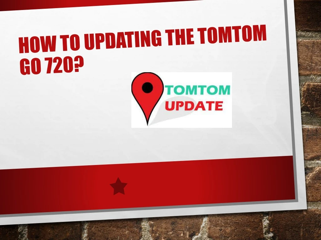 how to updating the tomtom go 720