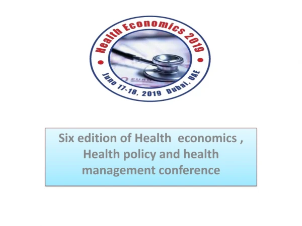 Health Economics 2019