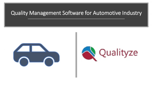 Quality Management software for Automotive Industry
