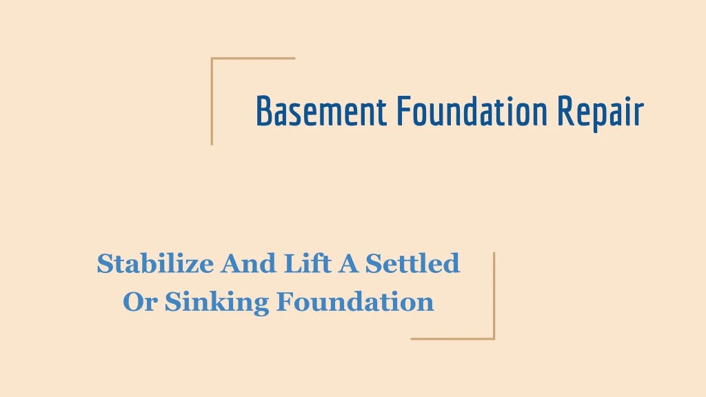 basement foundation repair