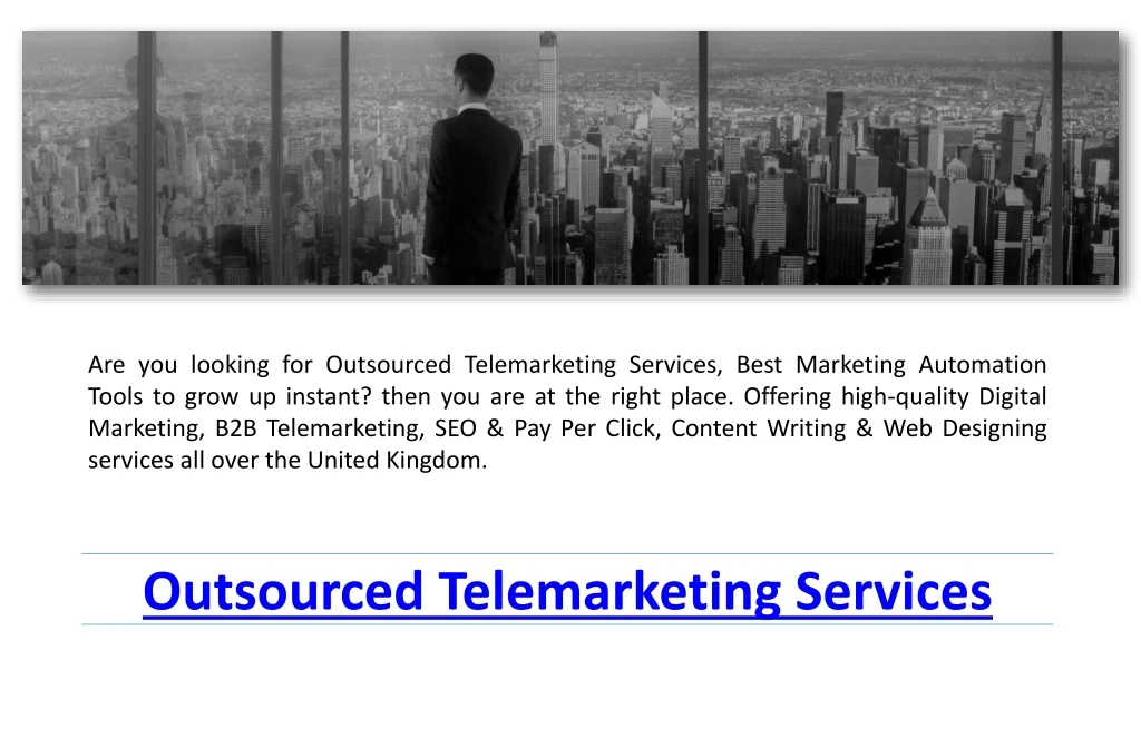 are you looking for outsourced telemarketing