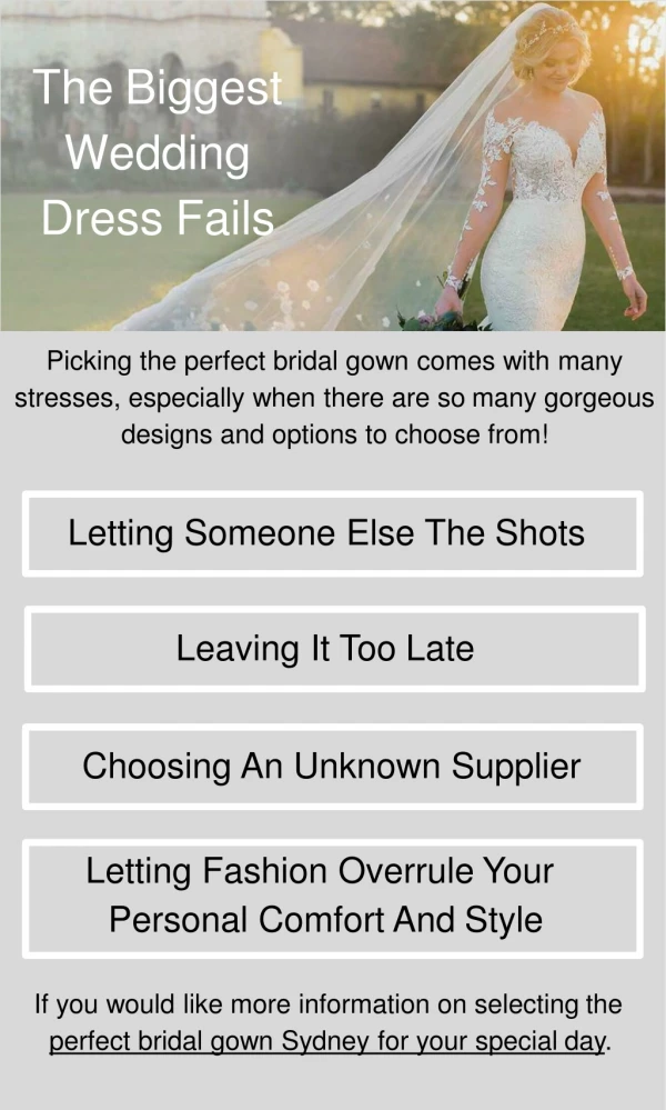 How To Avoid Wedding Dress Fails?