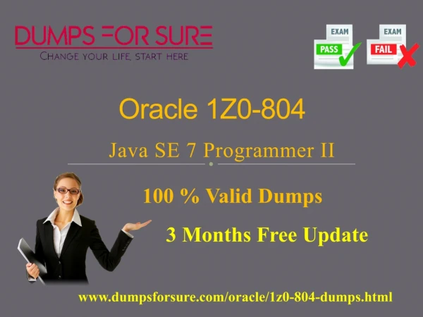 Oracle 1Z0-804 Sample questions - Dumps For Sure