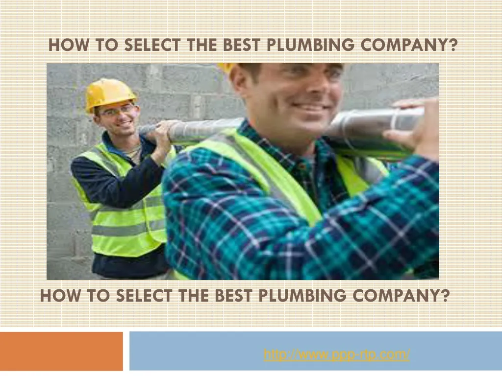 how to select the best plumbing company