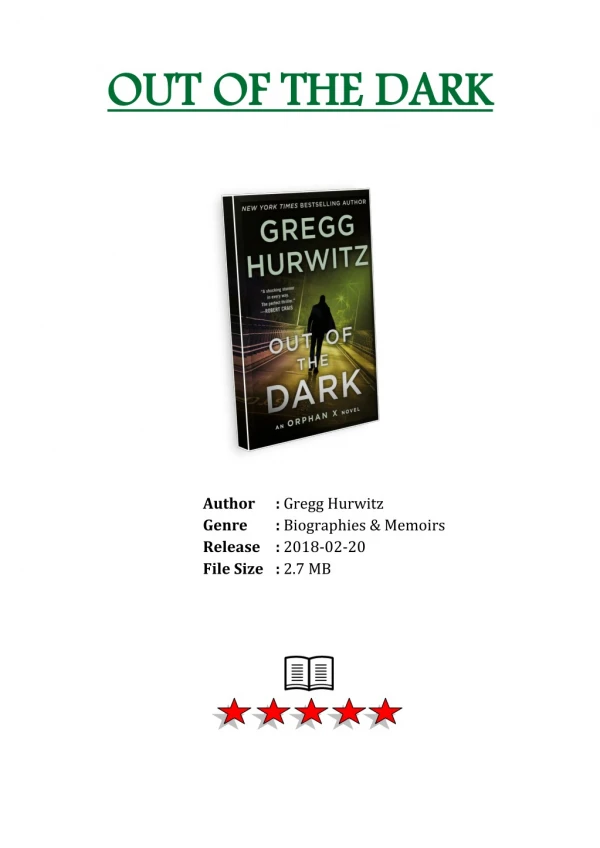 [Free Download] PDF eBook and Read Online Out of the Dark By Gregg Hurwitz