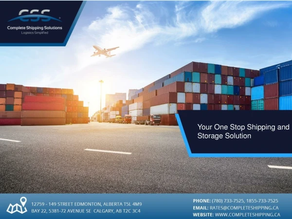 Your One Stop Shipping and Storage Solution