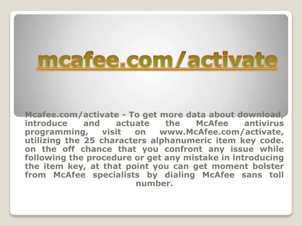 mcafee com activate