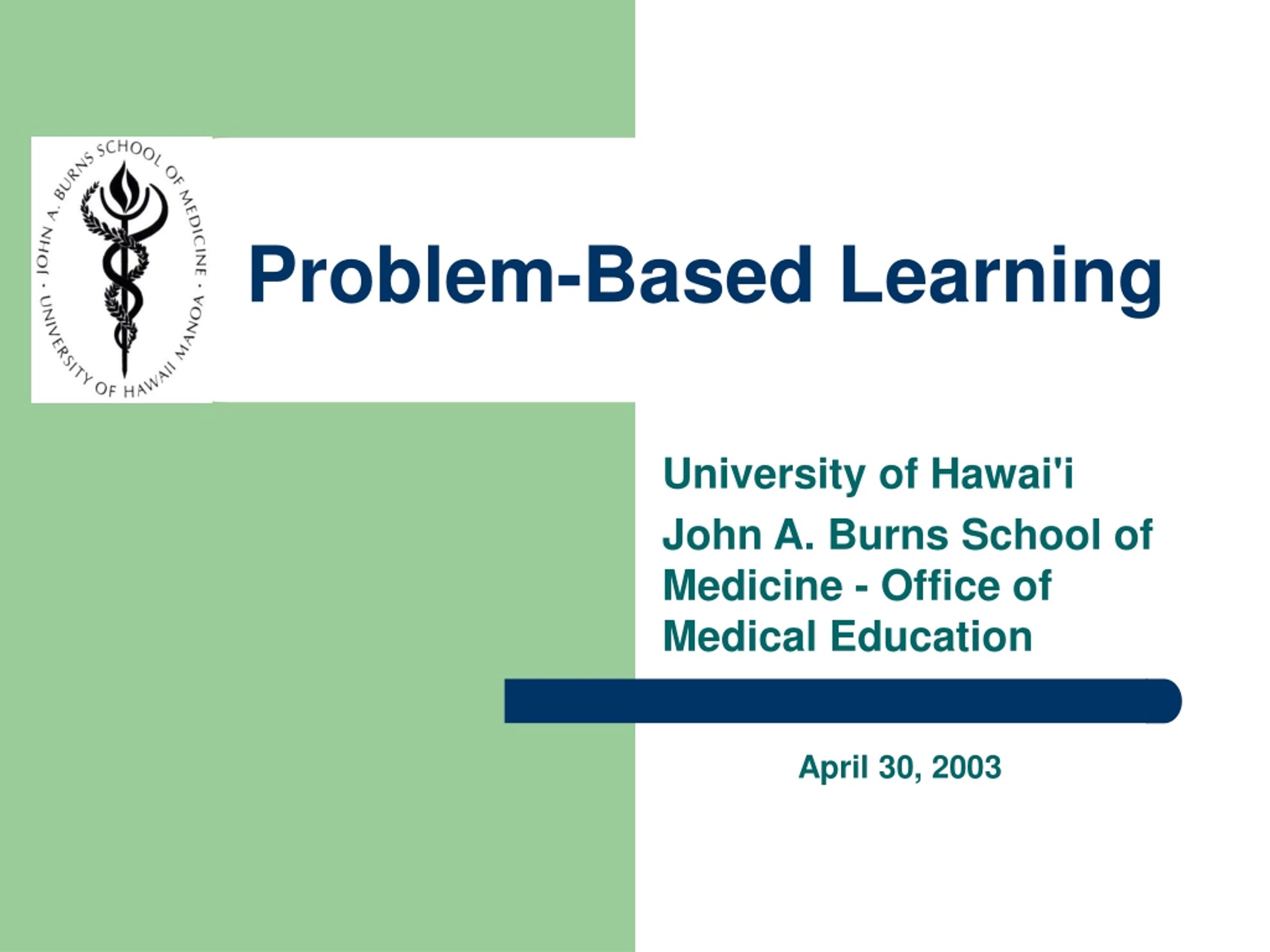 Problem-Based Learning - slide 1