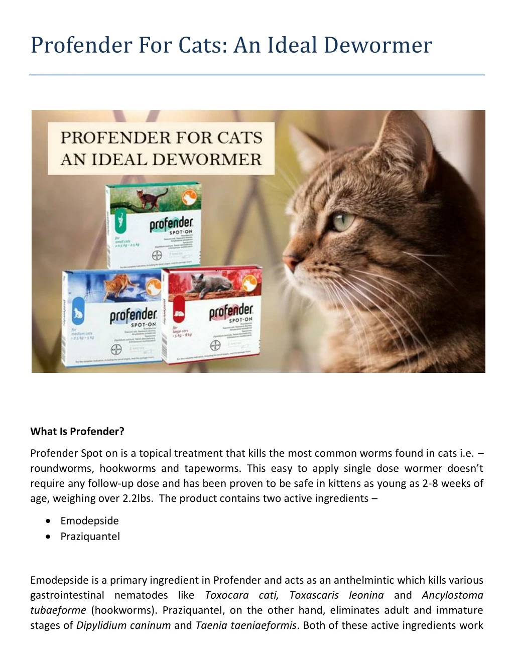 profender for cats an ideal dewormer