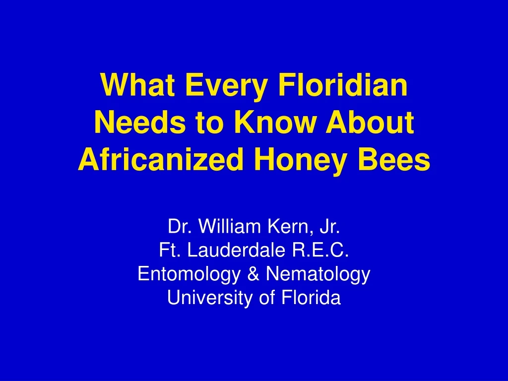 what every floridian needs to know about africanized honey bees