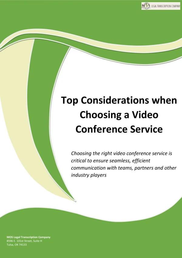 Top Considerations when Choosing a Video Conference Service