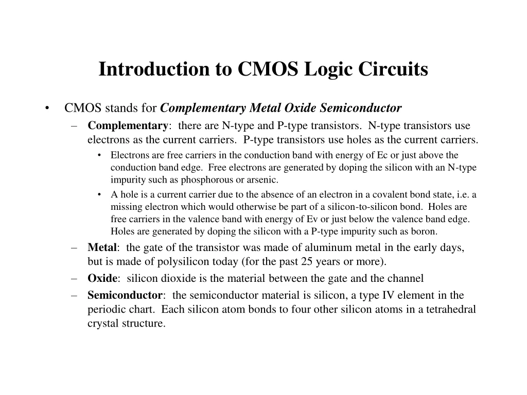 introduction to cmos logic circuits