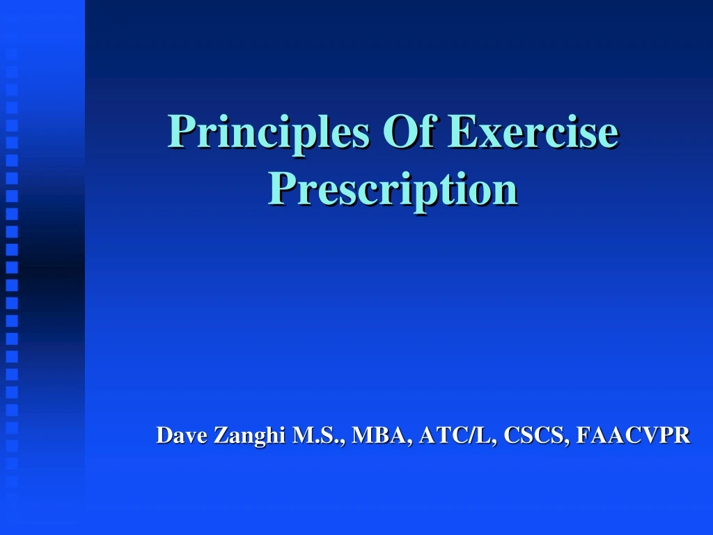 principles of exercise prescription