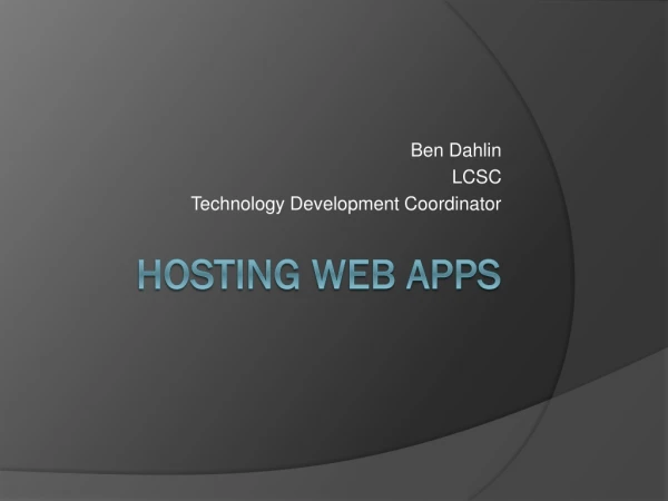 Hosting Web Apps