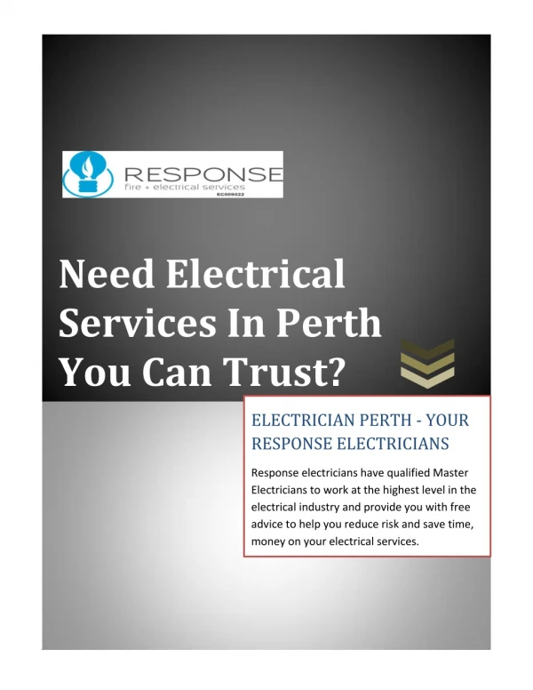 Need Electrical Services In Perth You Can Trust?