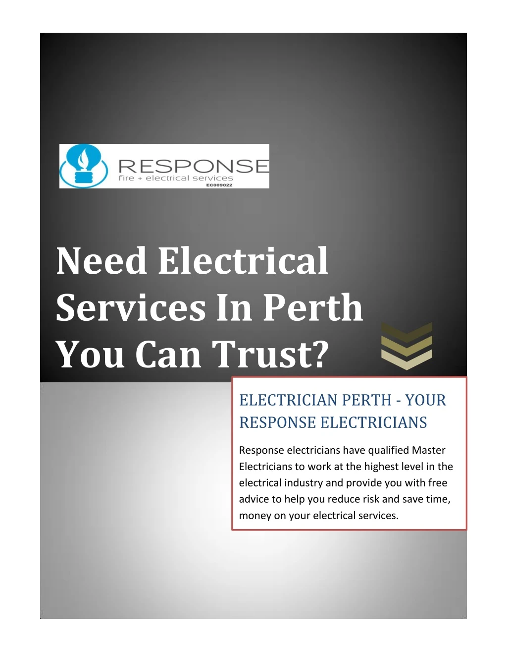 need electrical services in perth you can trust