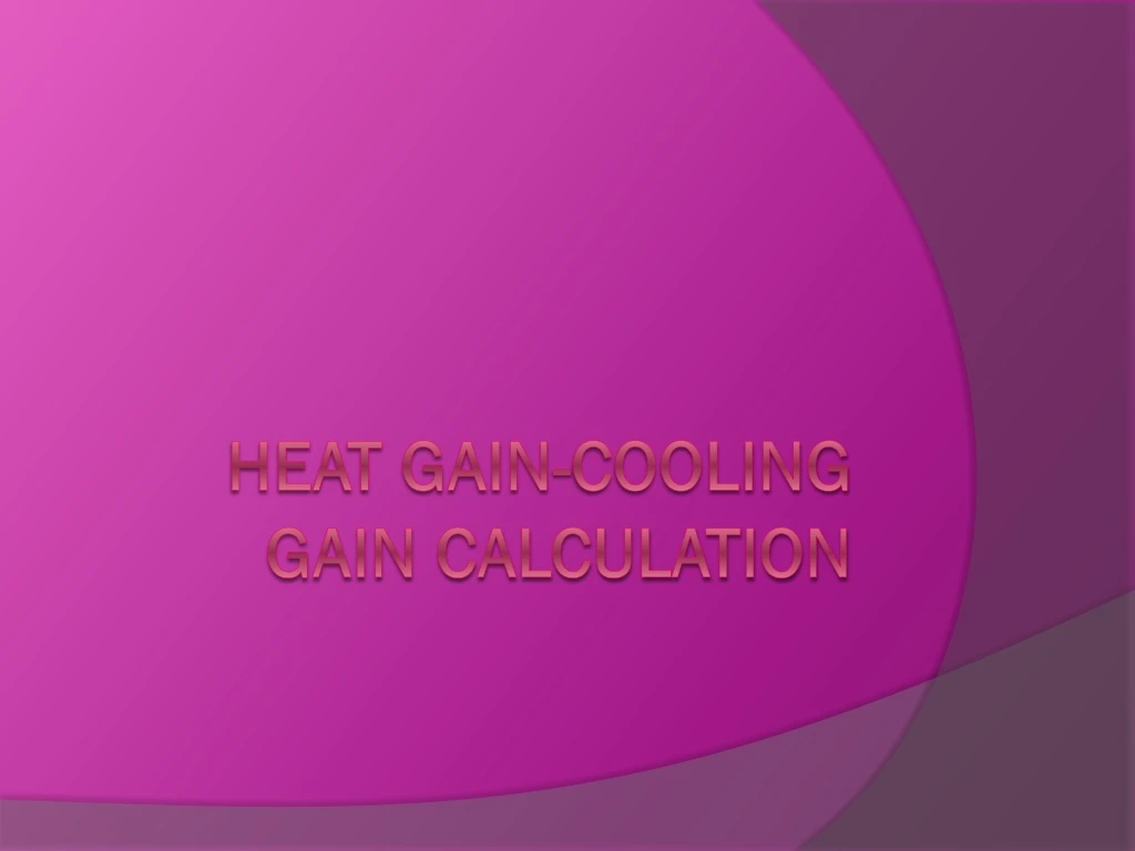 heat gain cooling gain calculation