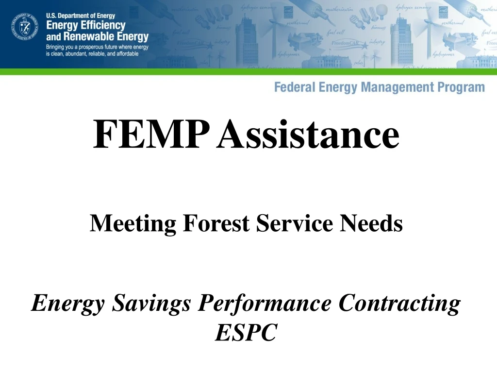 femp assistance meeting forest service needs