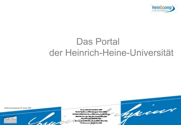 Das Portal der Heinrich-Heine-Universit t