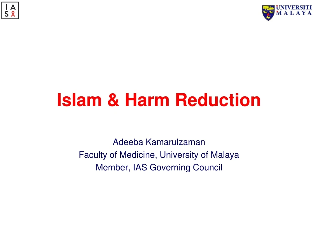 islam harm reduction