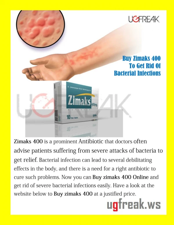 Buy Zimaks 400 To Get Rid Of Bacterial Infections
