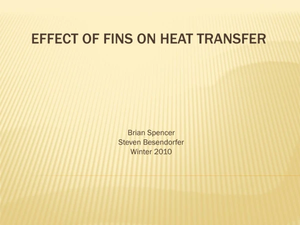 Effect of Fins on Heat transfer