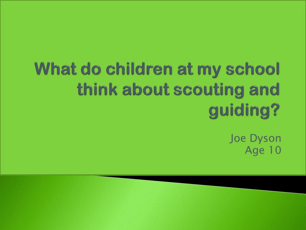 what do children at my school think about scouting and guiding