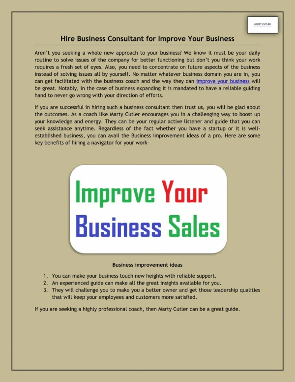 Hire Business Consultant for Improve Your Business