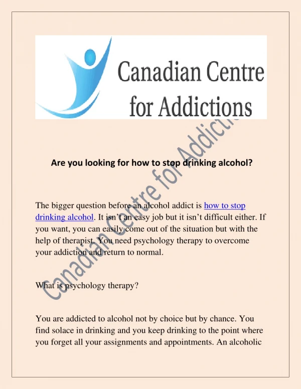 Are you looking for how to stop drinking alcohol?