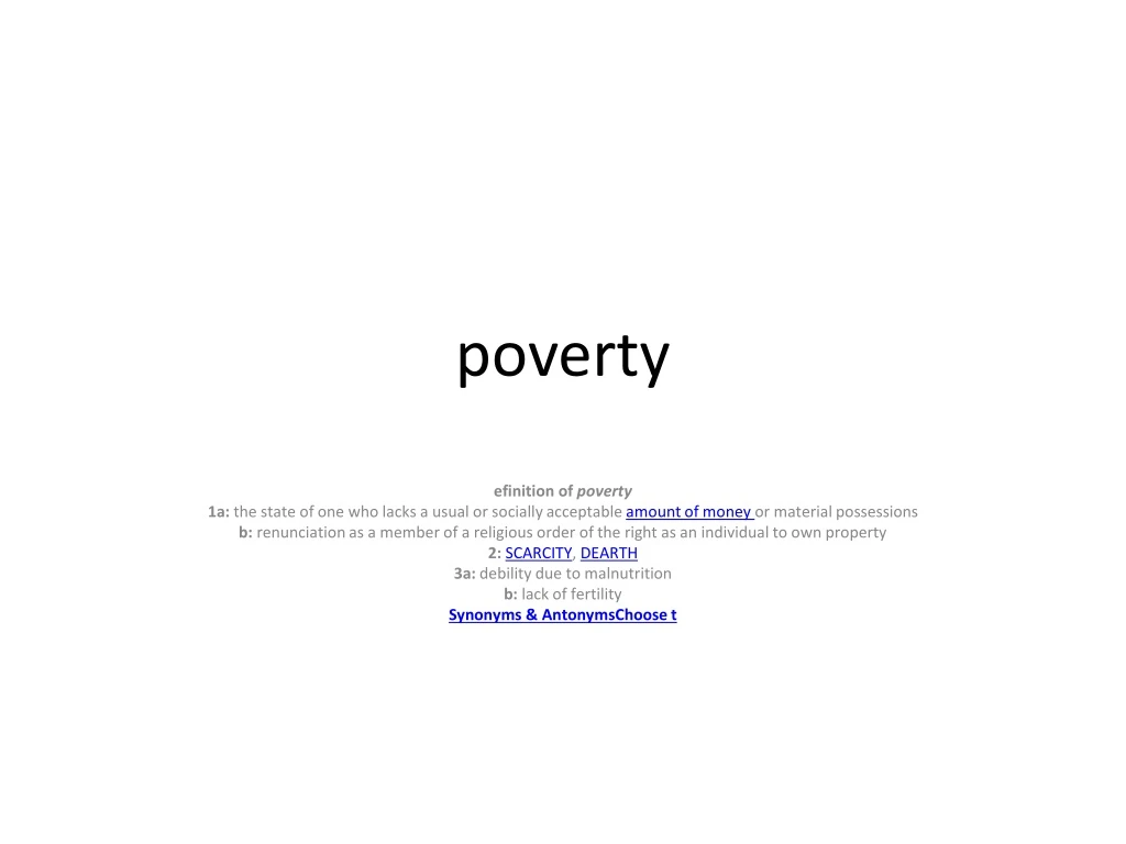 poverty