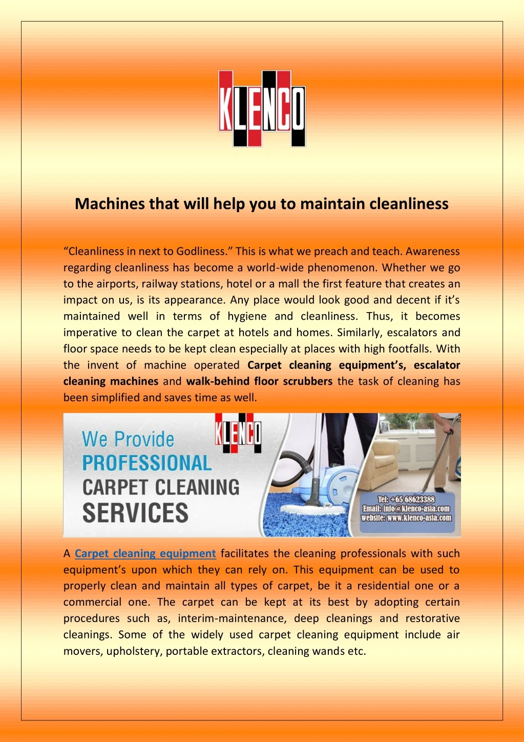 machines that will help you to maintain