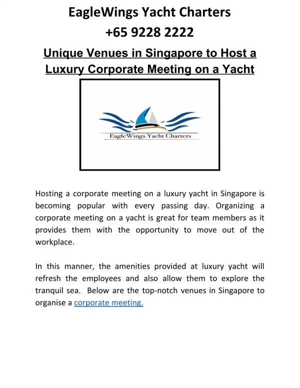 Singapore Best Venues for Hosting a Luxury Corporate Meeting