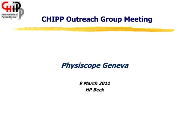 CHIPP Outreach Group Meeting