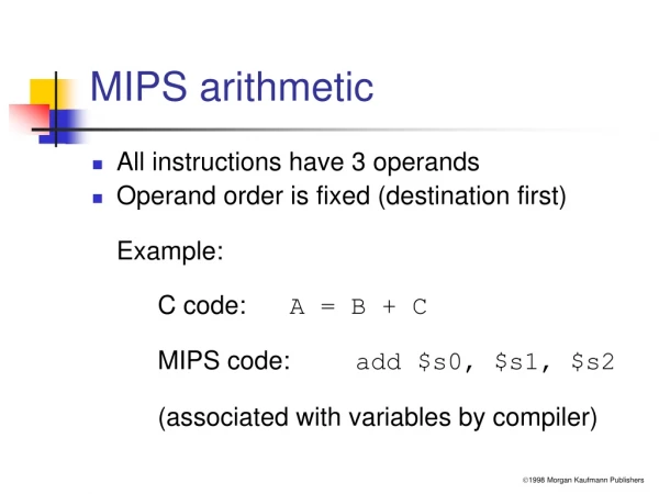 MIPS arithmetic