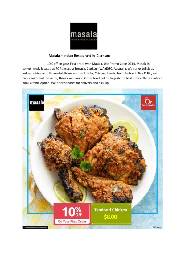 10% Off - Masala-Clarkson - Order Food Online