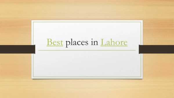 best places