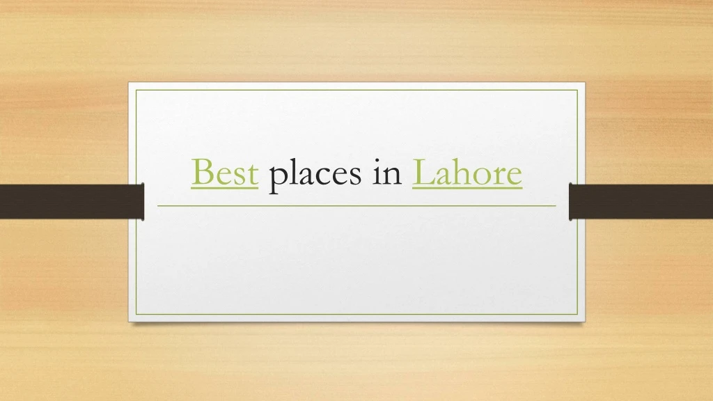 best places in lahore