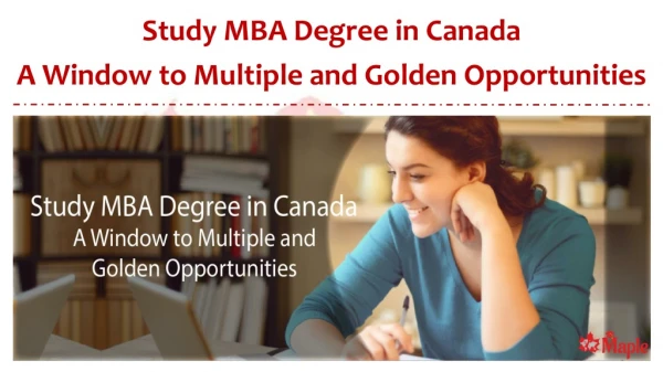 Study MBA Degree in Canada - A Window to Multiple and Golden Opportunities