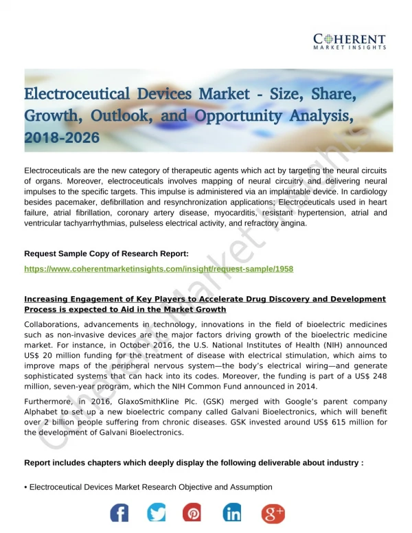 Electroceutical Devices Market - Global Forecast to 2026