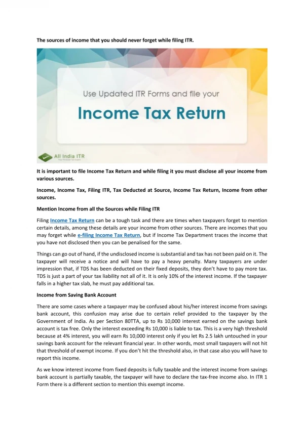 the sources of income that you should never