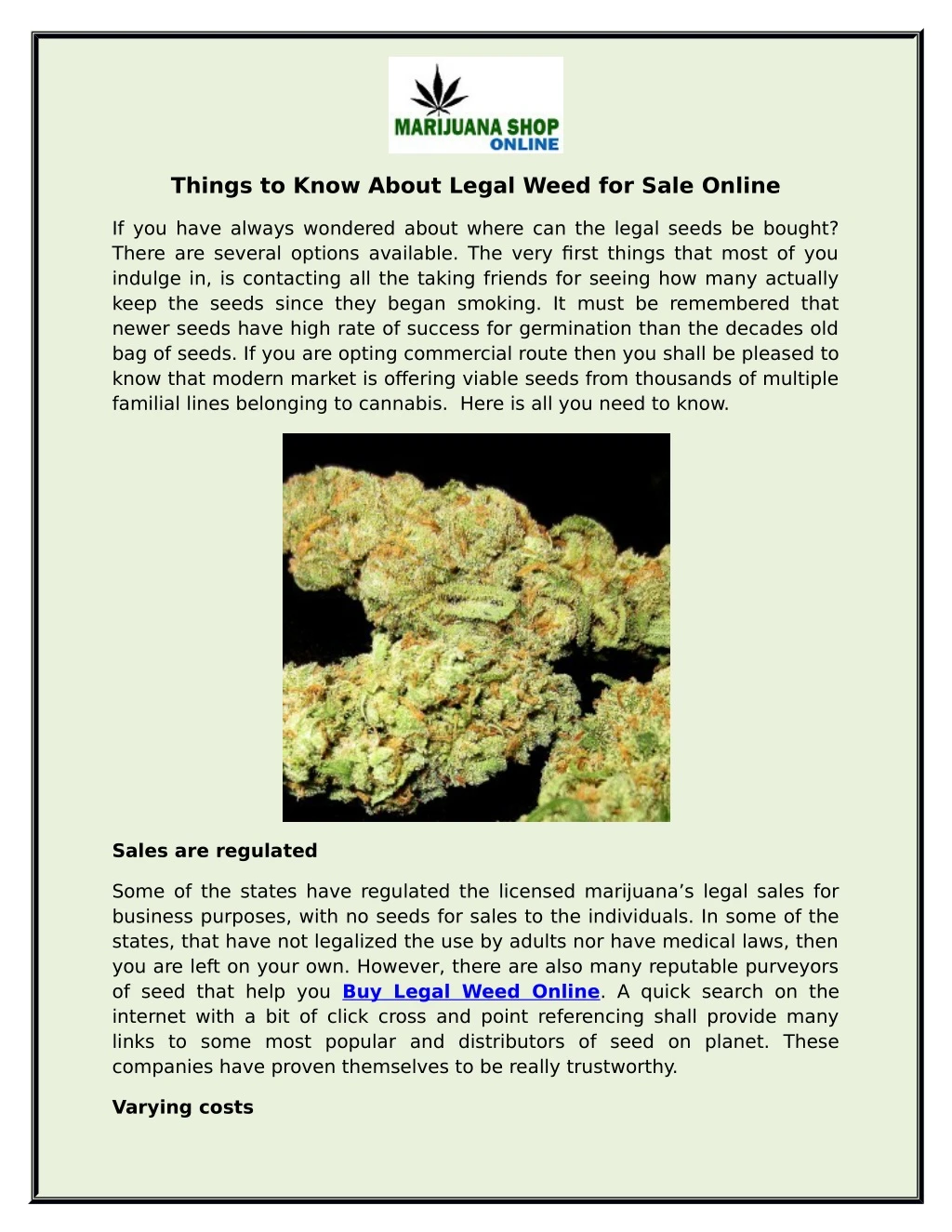 things to know about legal weed for sale online