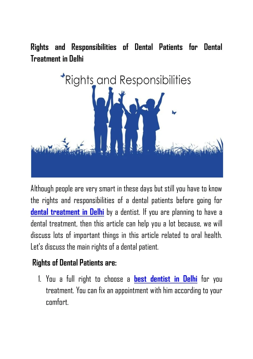 rights and responsibilities of dental patients