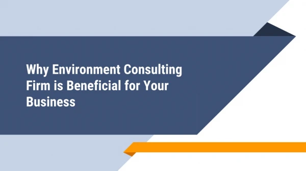 Environment Consulting Firm Benefits