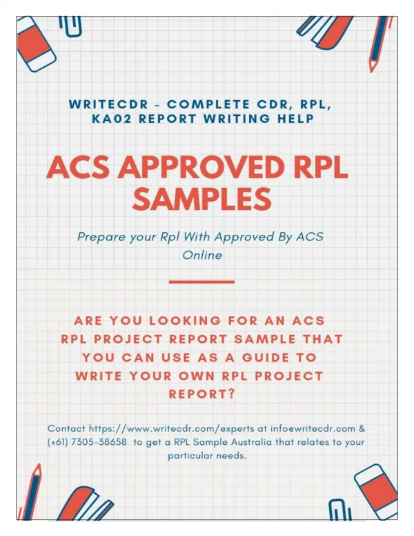 ACS Approved RPL Samples Available Here | WriteCDR