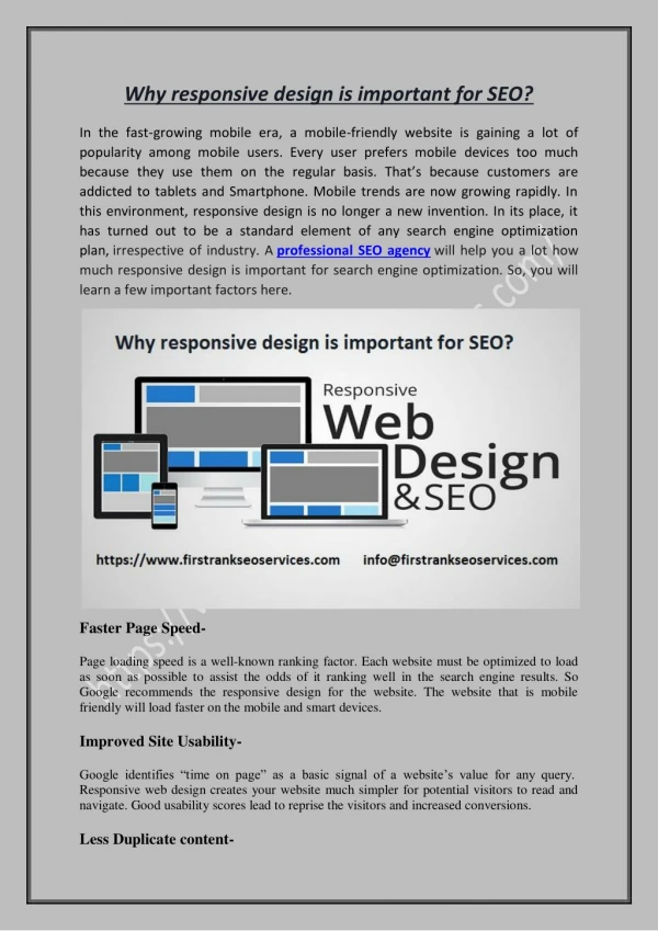 Why responsive design is important for SEO?