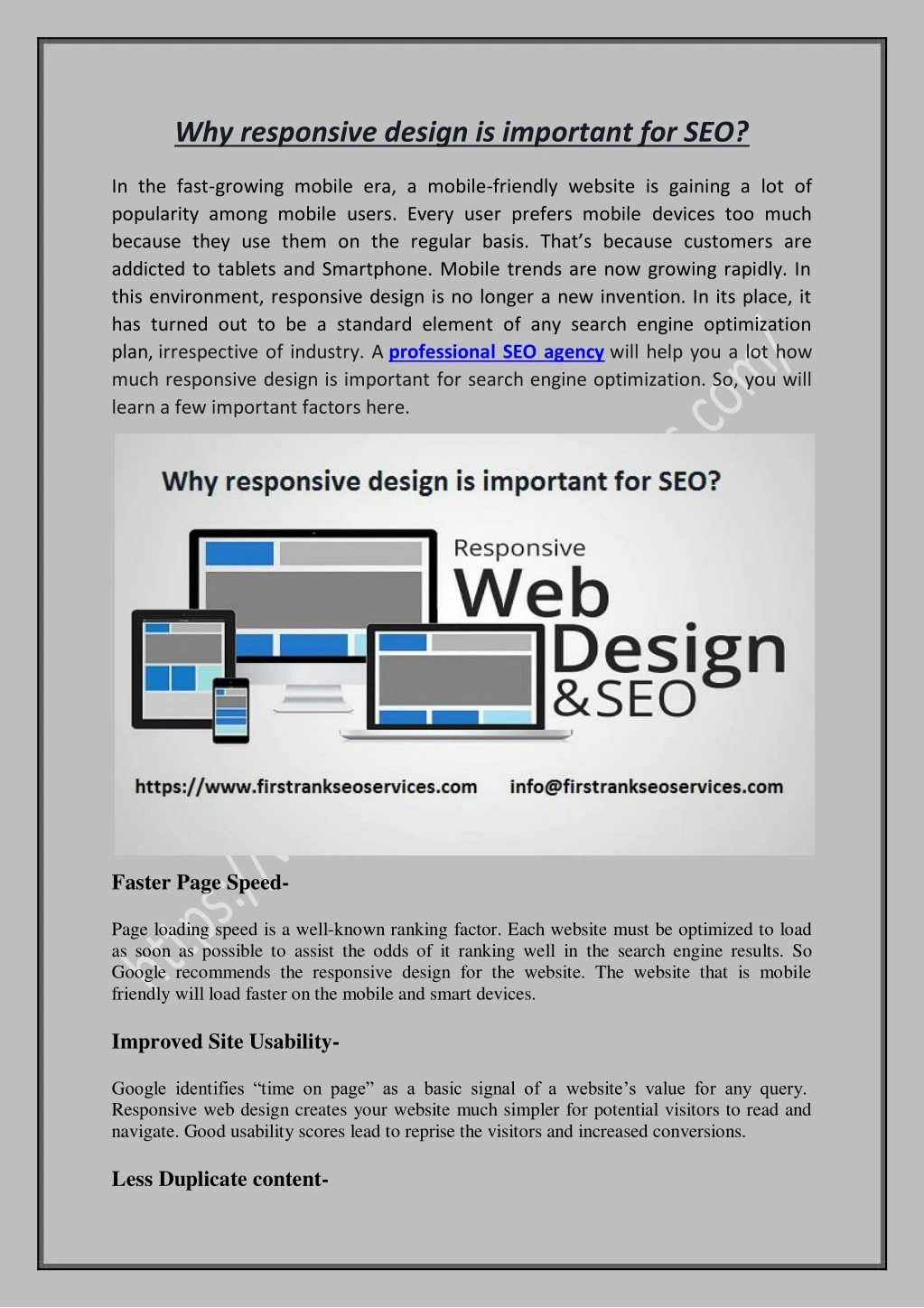 why responsive design is important for seo