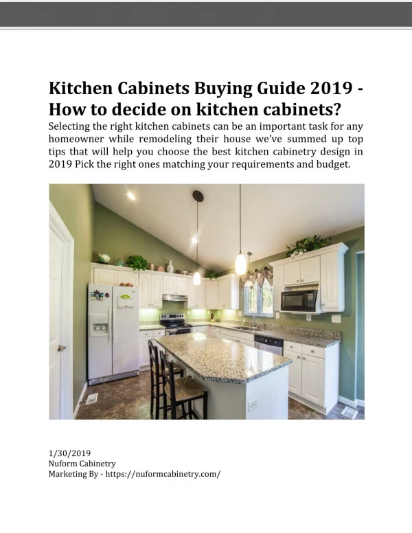 Kitchen Cabinets Buying Guide 2019 - How to decide on kitchen cabinets?